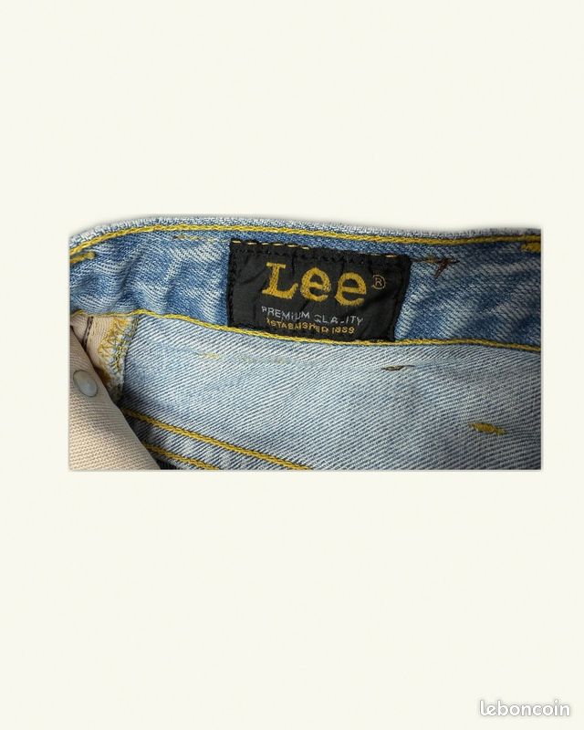 Jeans Homme Lee W36 L32 Bleu clair Coton Traces d'usure visibles Regular Normal (image 9)