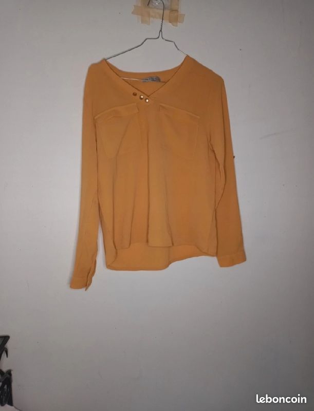 Haut manche longue femme jaune. 36 (image 2)