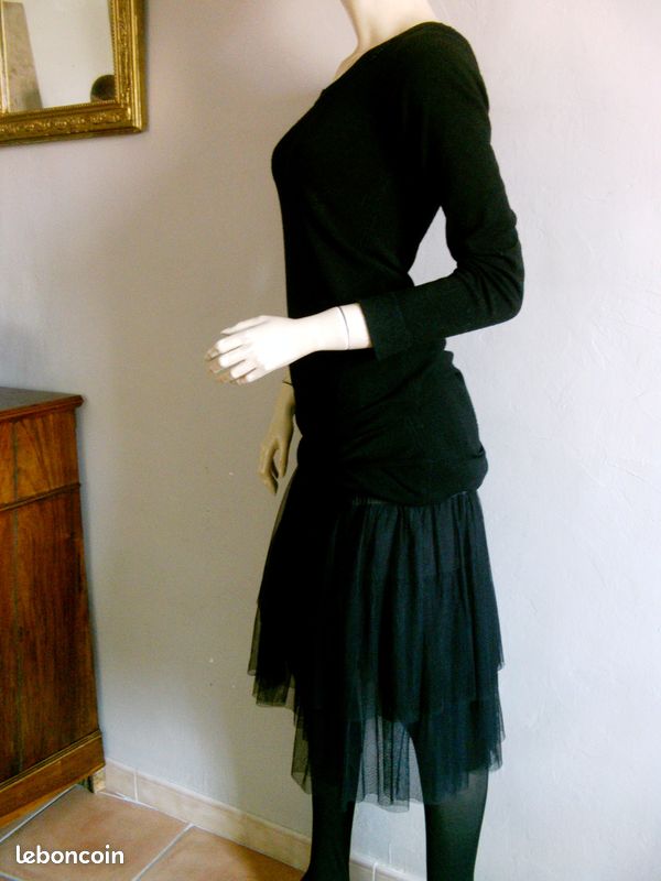 Jupe ou jupon (IKKS) Polyester Coton noir T 40