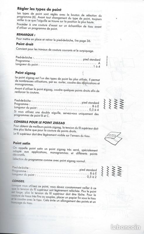 Notice D'utilisation Vintage Pour Machine à Coudre Zig Zag Modèle 8931 - Japon