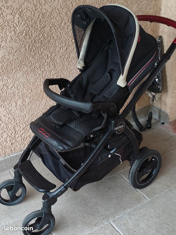 Poussette peg perego fiat 500 noir et rouge Équipement bébé