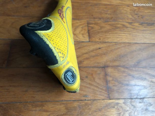 Selle Italia Vintage Max Flite En Cuir Noir Et Jaune – Style Rétro Pour Vélo De Course