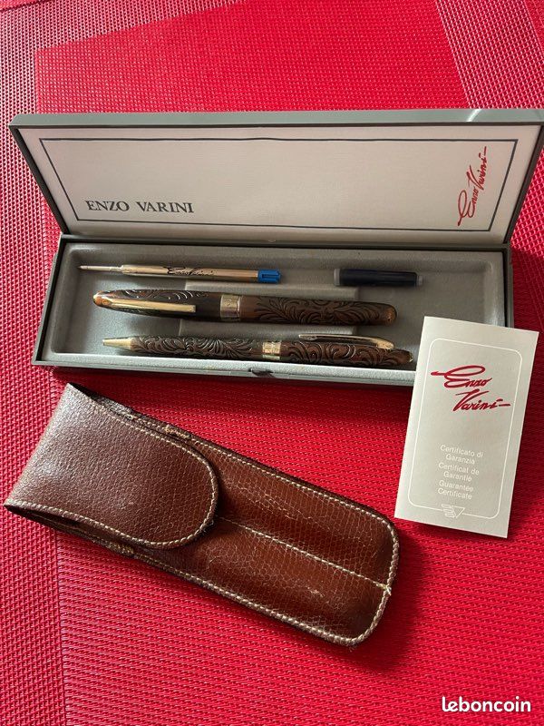 Coffret De Stylos Enzo Varini - Bleu, Occasion (stylo Bille/roller), Classique