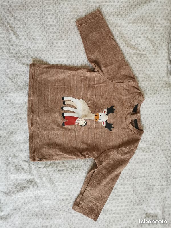 Lot 4 tee shirt manches longues Obaibi 6 mois (image 3)