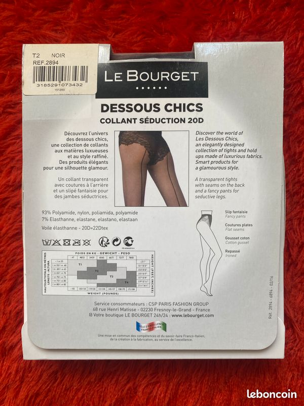 Collant Noir Opaque Femme Collant Le Bourget Satiné 60D | Déstockage Le Bourget