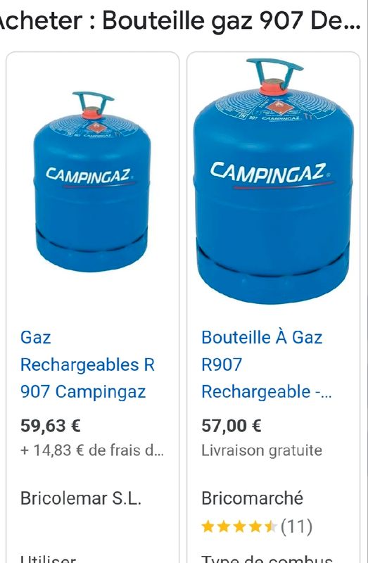 Bouteille gaz camping - Équipement caravaning