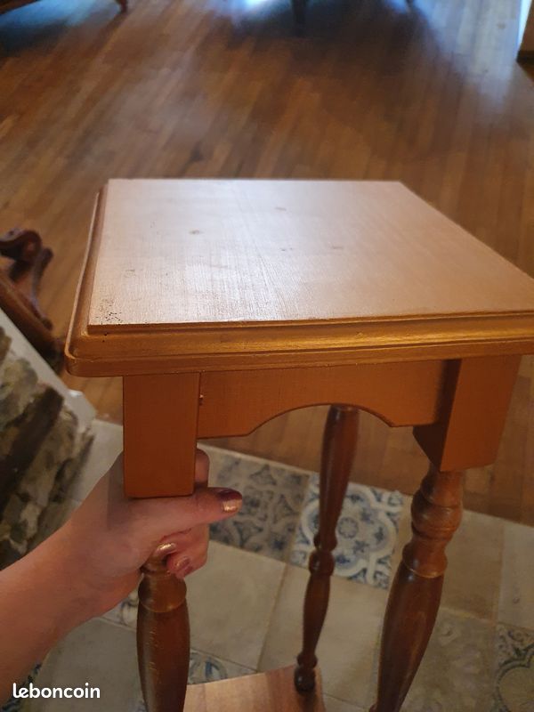 Console sellette en bois vintage cuivre baroque chic (image 2)