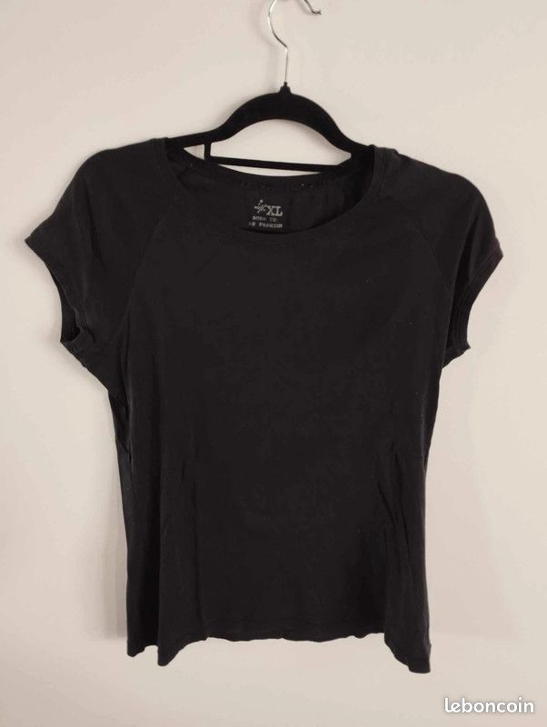 Tee-Shirt noir uni (image 1)