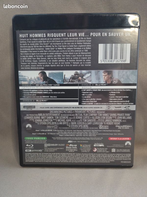 Il faut sauver le soldat Ryan – Édition 20e anniversaire – 4K Ultra HD + Blu-ray – Très bon état (image 6)