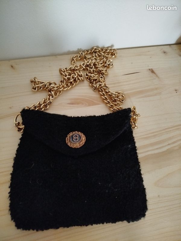 Sac pochette de soirée bouclette noir Accessoires Bagagerie