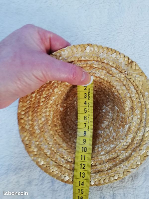 Chapeau De Paille Miniature Pour Poupée Ancienne – Accessoire Vintage