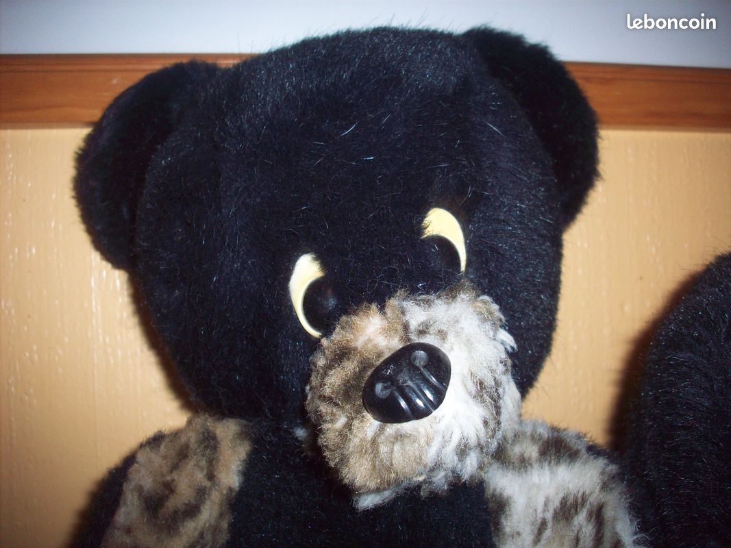 2x PELUCHES DOUDOUS _ OURS & CHIEN _ TBÉ _ ORIGINAUX de l'UNION SOVIÉTIQUE / U.R.S.S. / CCCP _ des ANNÉES 1980 _ RARE _ 2x плюшевый Русский _ Круто :) (image 2)