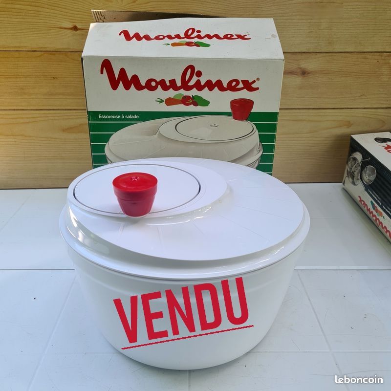 Essoreuse à Salade Moulinex Rouge SGDG – Vintage Années 70-80 – TBE