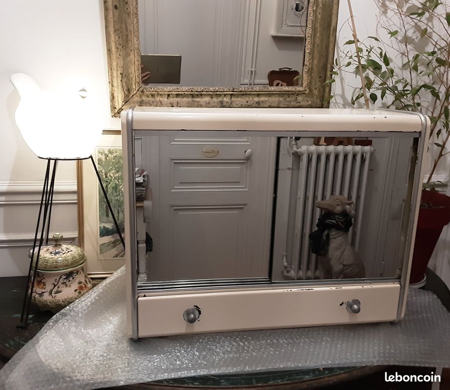 Armoire à Pharmacie Miroir électrifiée Vintage - 1957, Bois, Largeur 100cm