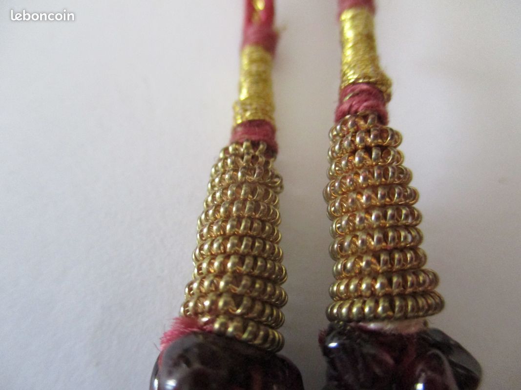 Ancien Collier Oriental En Pâte De Verre - Vintage