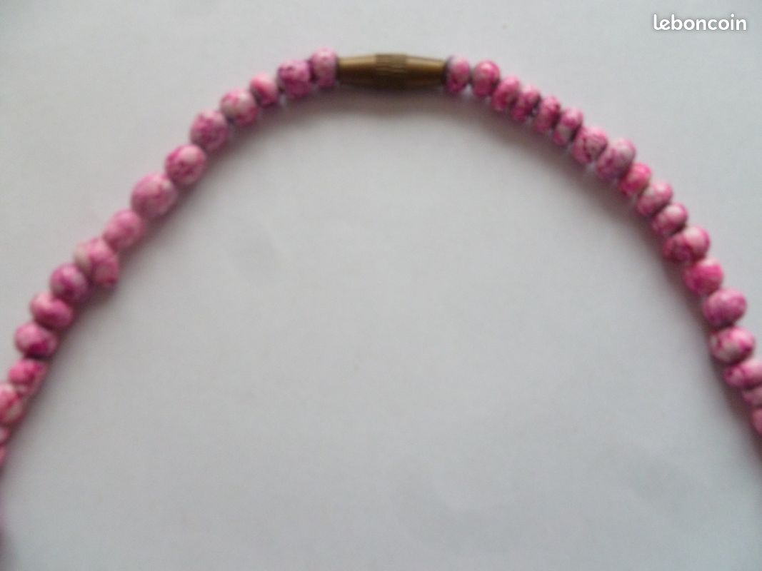 Collier fin perles roses tbe (image 2)