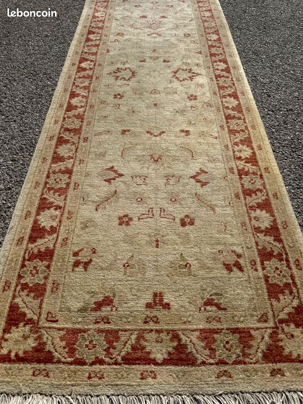 Tapis de couloir d'Orient Ziegler : 4.50 x 0.83 Mètres - Laine Fait Main (image 2)
