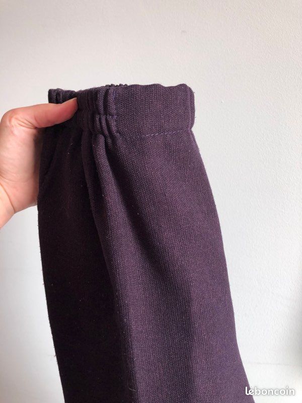 Pantalon vintage large taille haute couleur prune (image 10)