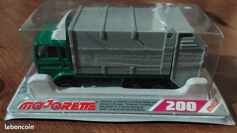 Camion Poubelle Majorette 1/35 Vintage - Modèle Fonctionnel Hippopotame - France - Rare & TBE