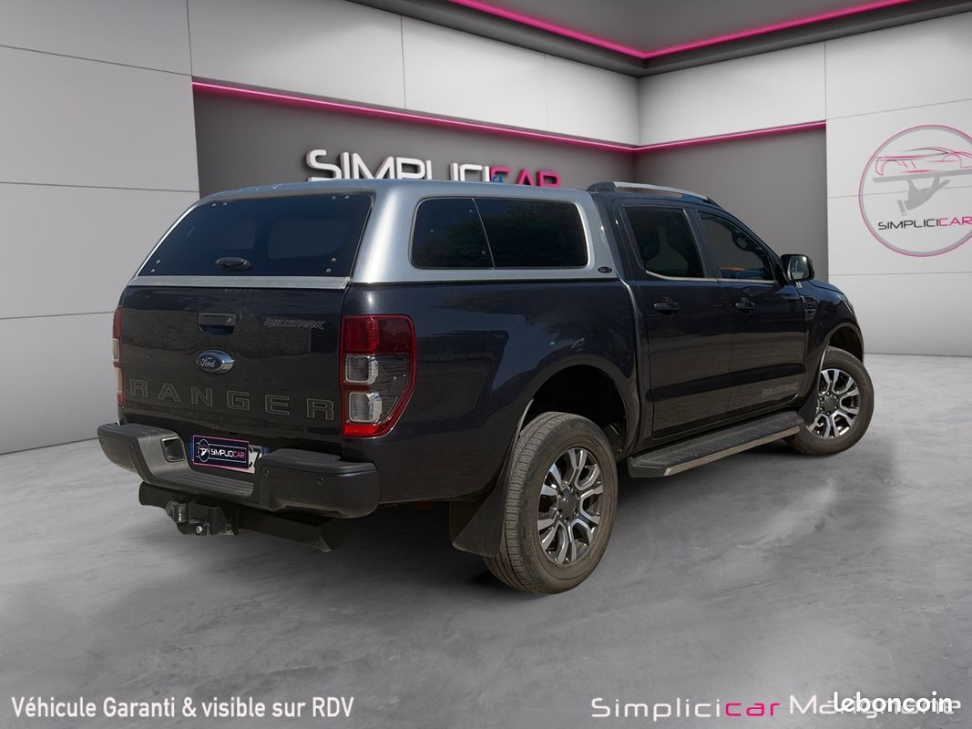 Ford ranger double cabine 2.0 ecoblue 213 bv10 wildtrak hardtop attelage cuir chauffant garantie 12 mois (image 3)