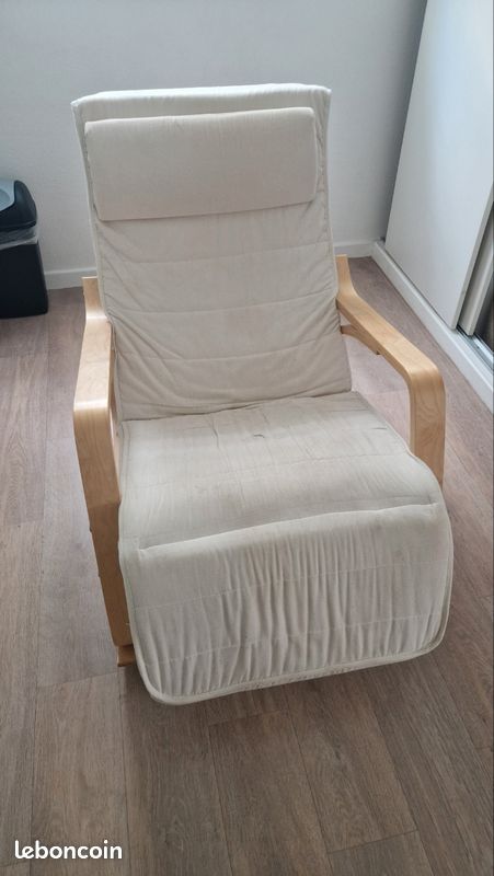 Fauteuil à Bascule, avec Accoudoirs en Bois, Repose-pieds Réglable (image 2)