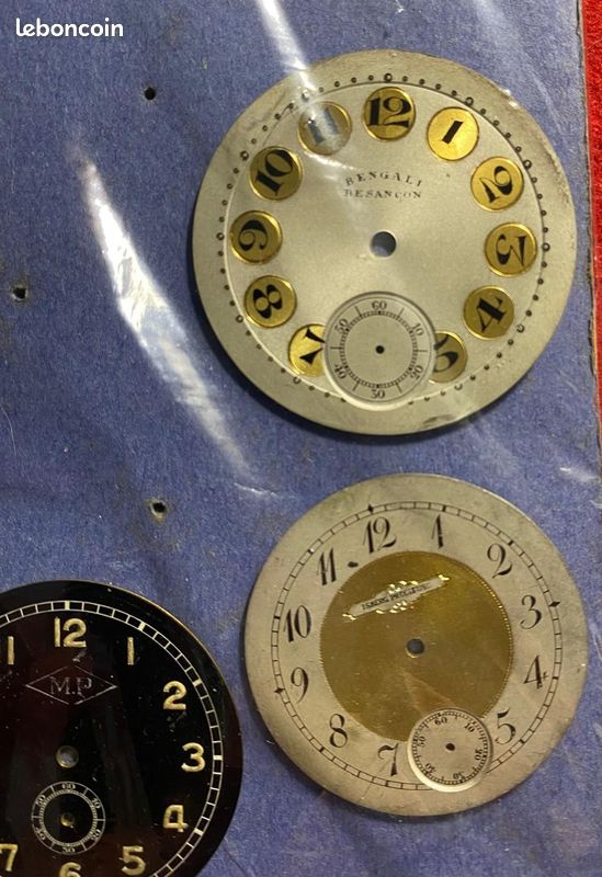 Lot de 8 Rares Cadrans Montres Gousset Haute Facture Art Déco & Vintage - Bengali, MP, Sector (image 2)