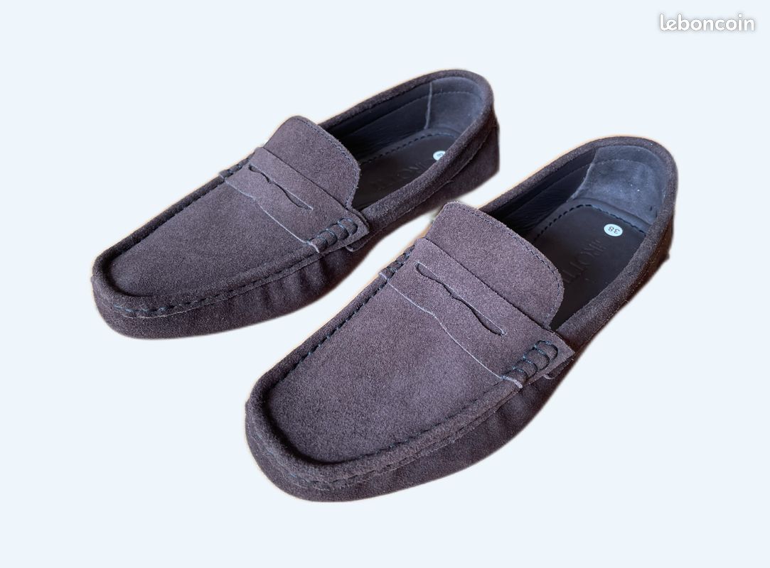 Mocassins Daim GIROTTI- Fabrication Italienne artisanale- Taille