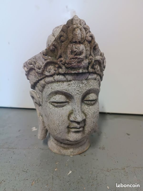 Décor aquarium résine tête de Bouddha et maison japonaise (image 3)