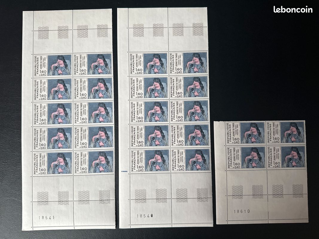 Lot de timbres journée du timbre 1982, "femme lisant" ✉️ (image 1)