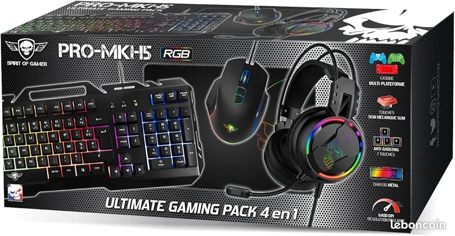 Pack Gaming 4 en 1 Pro-mkh5 Spirit of gamer NEUF (image 1)