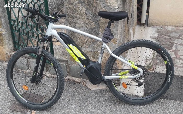 Velo electrique Rockrider e-ST520 gris jaune 27,5 pouces Vélos