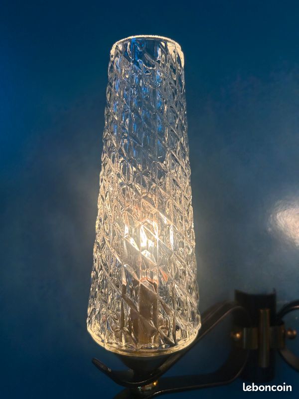 2 Appliques Vintage ARLUS/LUNEL - Verres Diamant Intacts (image 9)