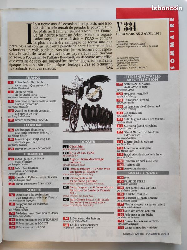 Evenement Du Jeudi (L') N° 334 Du 28/03/1991 - Il y a 30 ans... L'OAS (image 2)