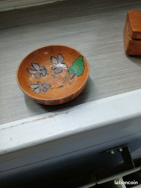 Plumier bois vintage et coupelle (image 4)