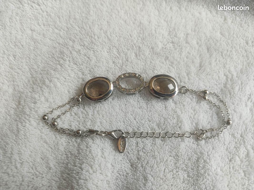 Bracelet Vintage Ancien LDADPR - Argenté Perles Brillant, Bijou France Occasion