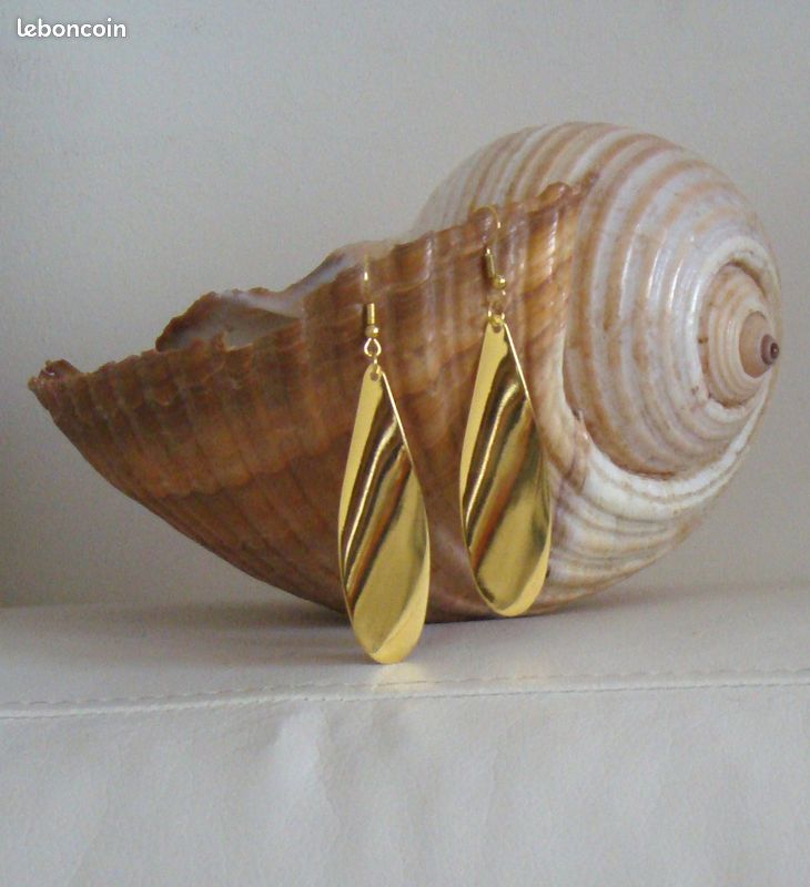 Boucles or neuves dorées création 6 cms (image 8)