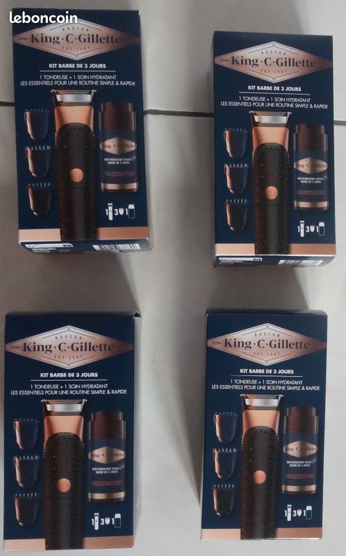 Kit Barbe 3 Jours Gillette – Tondeuse à Piles Avec 3 Sabots Et Soin Hydratant