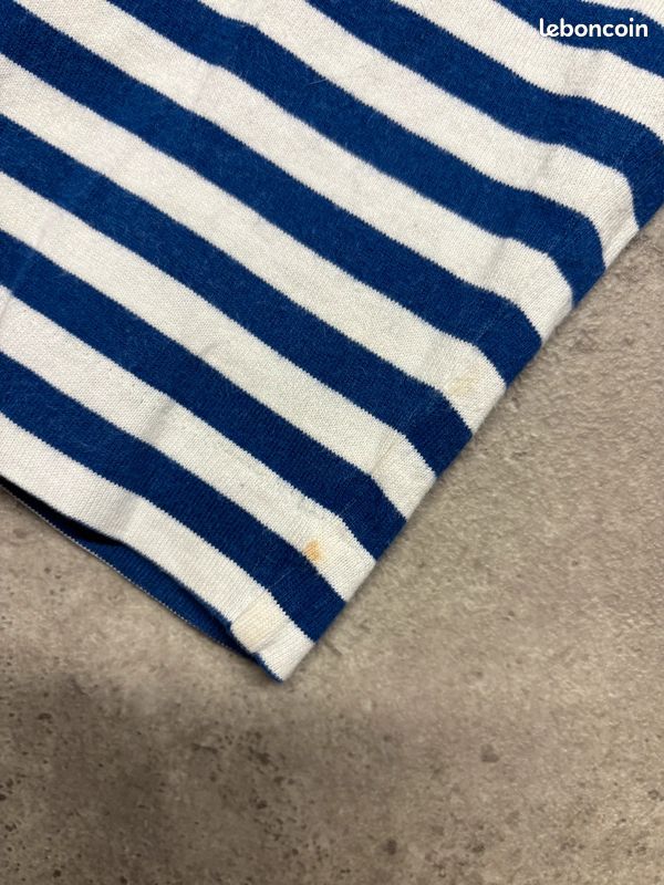 T-shirt manches longues / Longsleeve Comme Des Garçons marine et blanc à rayures | Taille M #SLCM498 (image 10)