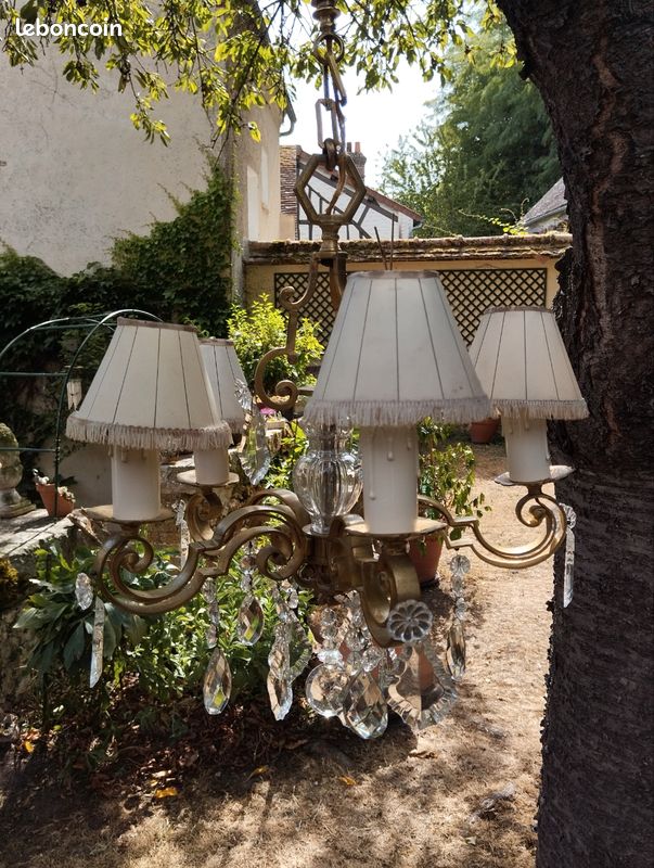 Lustre Ancien 5 Branches à Pampilles (image 12)
