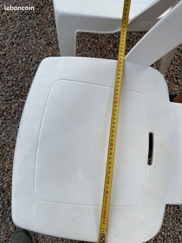 4 chaises blanches extérieur (image 3)