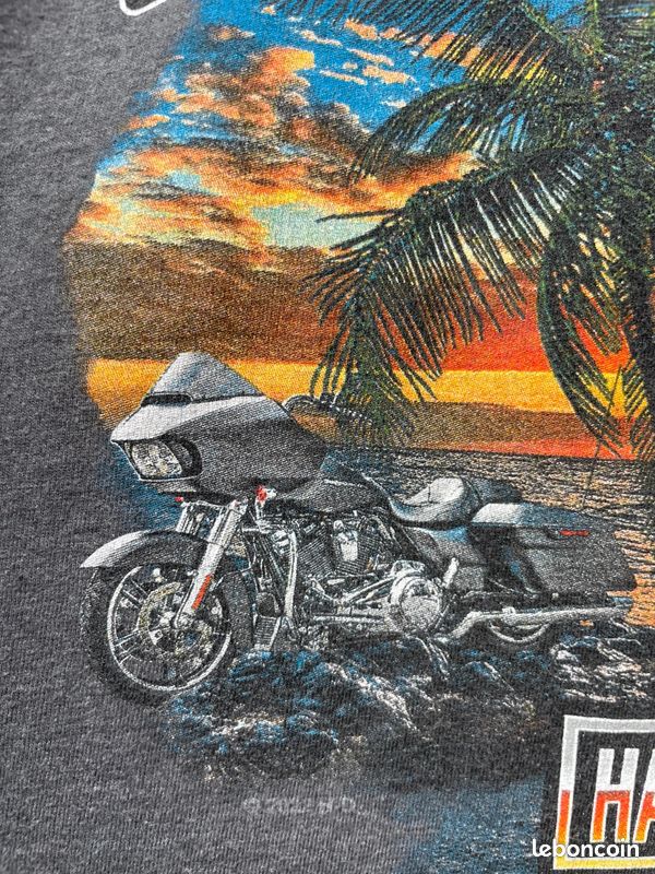 T-shirt Harley Davidson 2XL Gris Bald Eagle Honolulu Hawaii 2012 – Vintage Rare Collector (image 4)