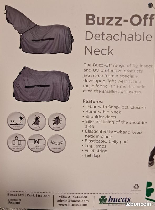 NEUVE Couverture anti-mouches eczema Bucas Buzz off and Neck (image 4)