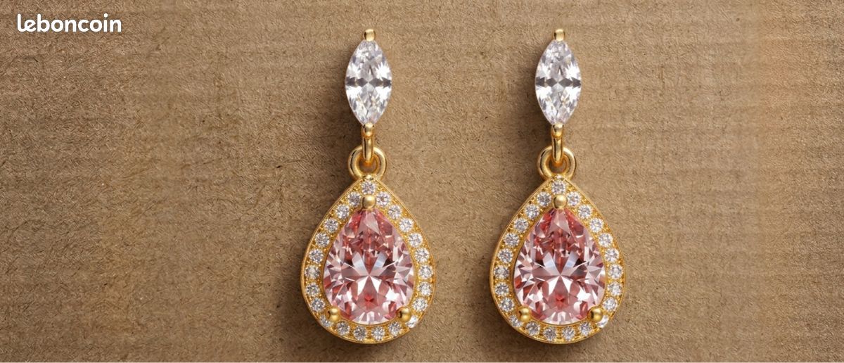 Clous d'oreilles boule plaqué flash or rosé 4mm x 2pcs achat/ vente pas cher