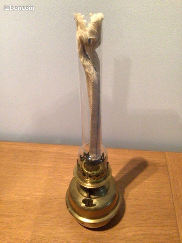 Lampe à pétrole en laiton + 4 verres (image 5)
