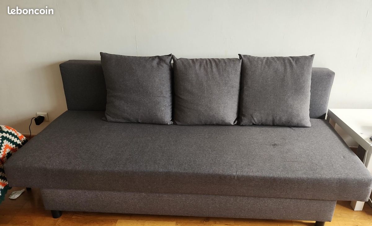 IKEA ASARUM Convertible 3 places, gris (image 4)