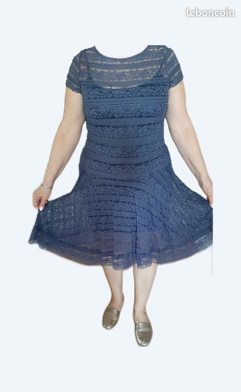 Robe Femme Sinequanone - Taille 1, Couleur Turquoise, Longueur Genou, Style Moulant, Occasion Très Bon état