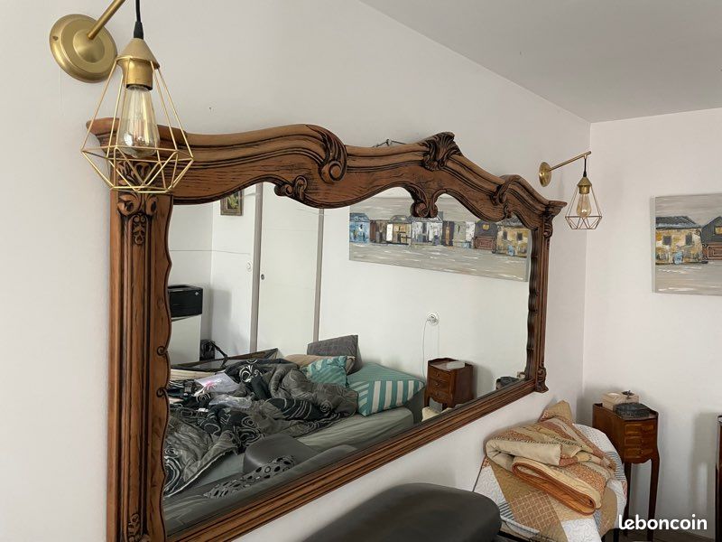 Miroir ancien en bois (image 1)