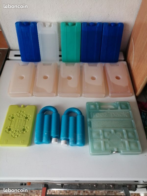 Packs de Glace pour Glacière, 70ml P-ain de Glace pour Sac Isotherme, Accumulateur de Froid, Réutilisable Éléments de Refroidissement, Bloc de Glace pour Boîtes à Lunch Pique-niques Voyage Plage