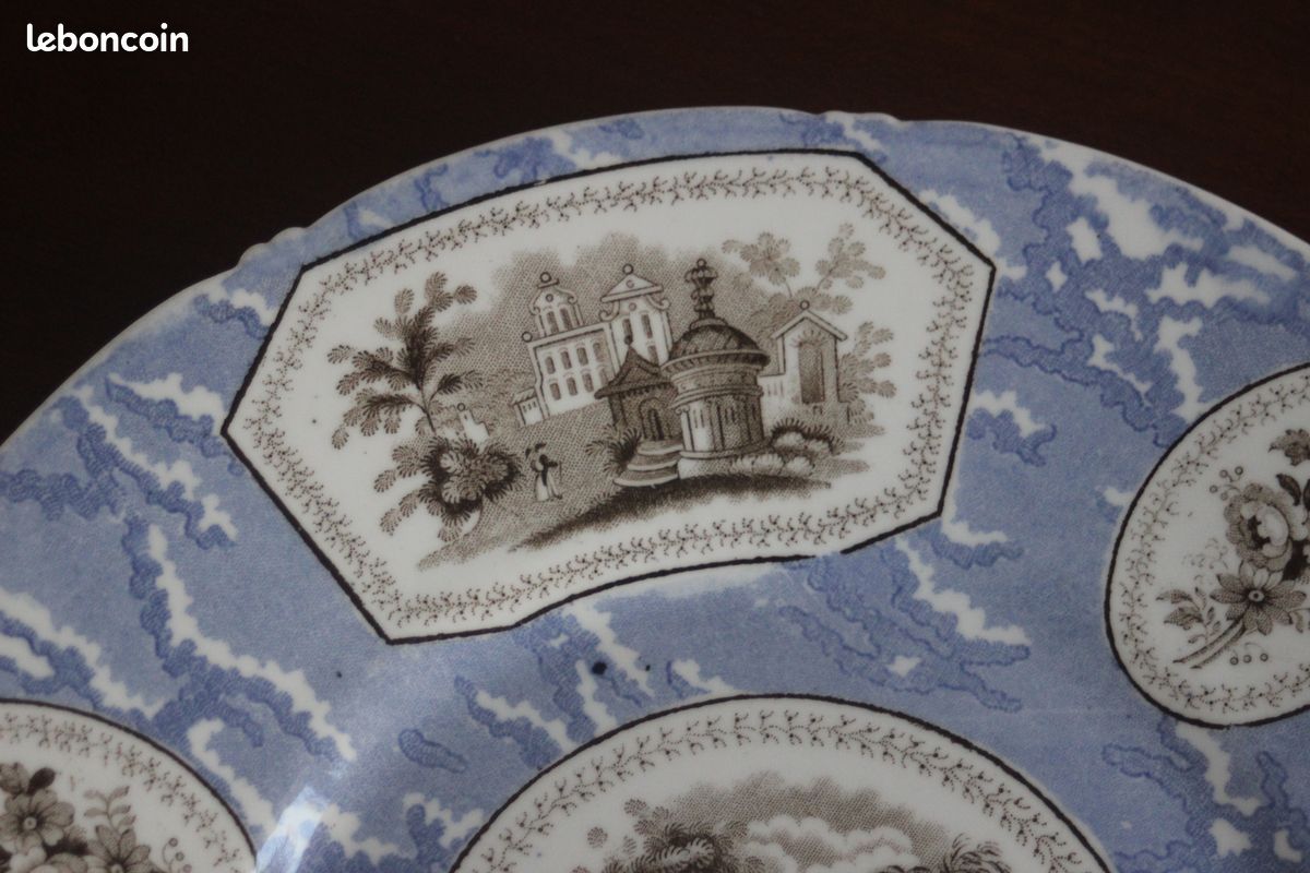 Rare plateau, plat, en porcelaine Creil Montereau, Napoléon III XIXe (image 3)