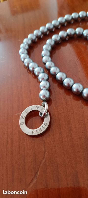 Collier de perles grises CELINE (image 2)